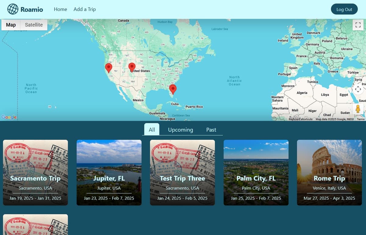 User's Main Trip Page