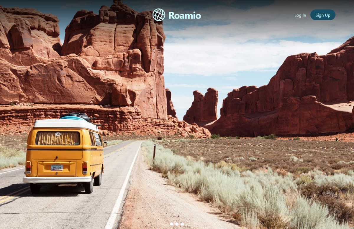 Roamio's Landing Page